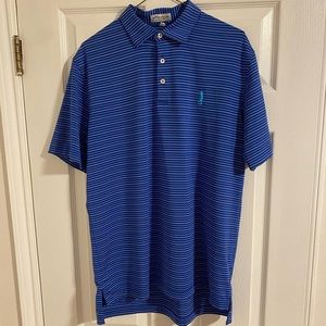 Peter Millar Striped Summer Comfort Golf Polo-Private Club Logo